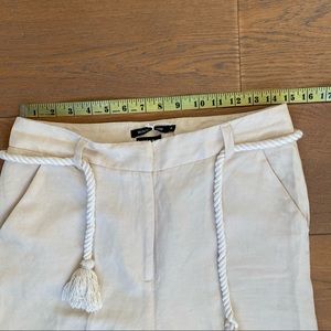 Monoprix Femme Beige Wide Leg Crop Pants
